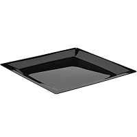 Тарелка квадратная 235мм плоская Чёрная (3шт/20уп) арт. 2004 Ч