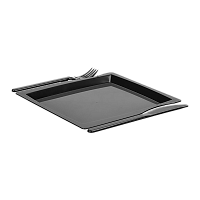 Комбо-тарелка 2/1 малая черная (вилка-нож)	 225 x 195 х 12мм  51шт (3шт/17уп) арт.2010