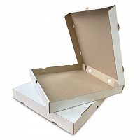 Коробка для пиццы 42*42*4 гофр. белый 1/50
