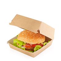 Упаковка для гамбургера "L"  123*123*70мм Крафт 1/150