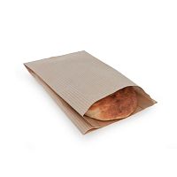 Пакет бумажный с рисунком "ПОЛОСКА", УНИВЕРСАЛЬНЫЙ, крафт, 350 х 200 + 100 мм, коричневый, 50 шт/уп 108-013